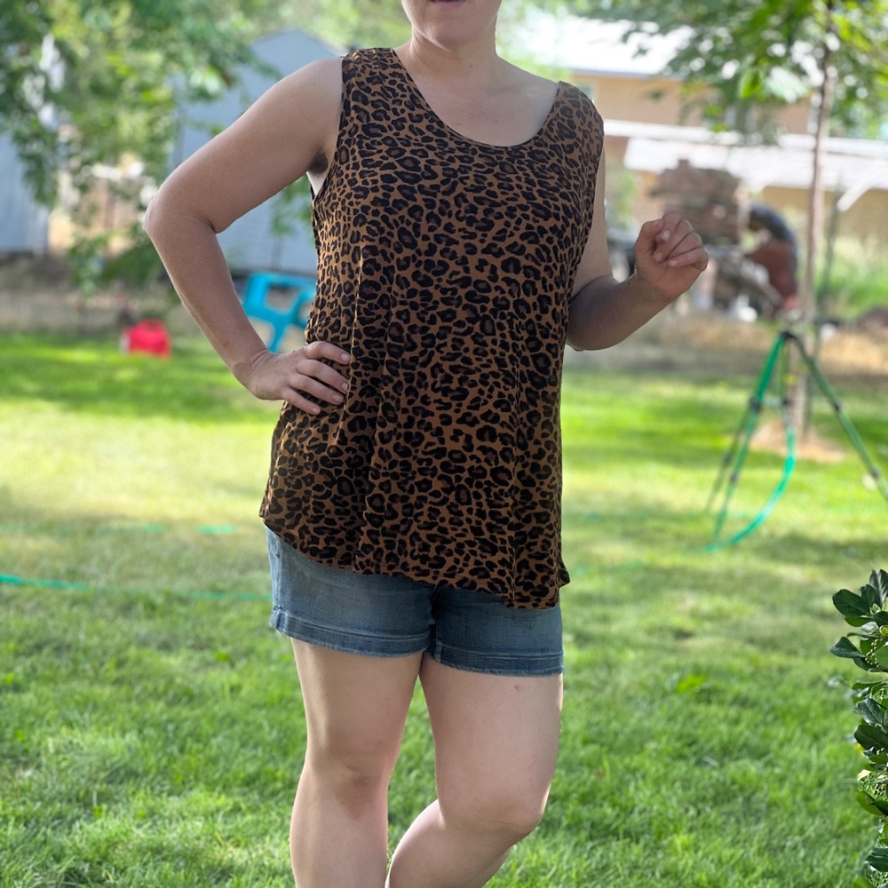Leopard Print Tank Blouse